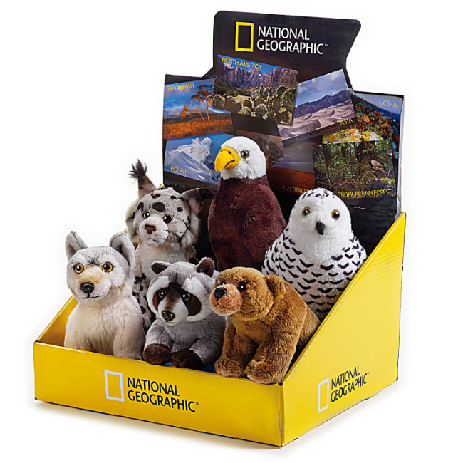 国家地理动物毛绒玩具玩偶生日礼物抱枕布娃娃北美系列6寸