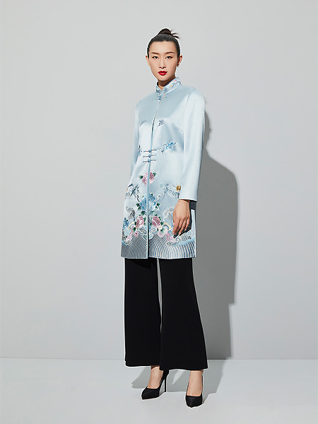 懿菲女装品牌2021春夏中国风气质长款上衣